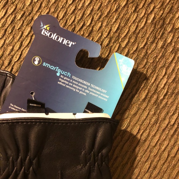 Totes Men’s Stretch Faux Touch Screen Gloves - Picture 5 of 6